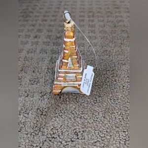 Sur La Table Gold and White Eiffel Tower Ornament